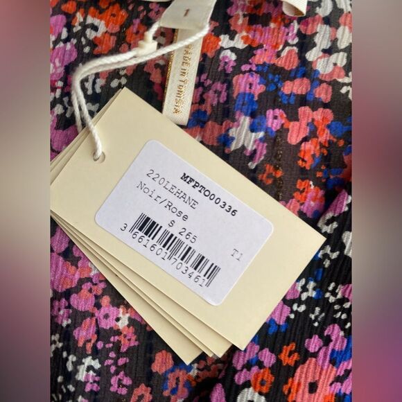 MAJE 100% Silk Lehane Pink Floral Sheer Long Sleeve  Blouse Top Size S (1) NWT - Picture 16 of 16